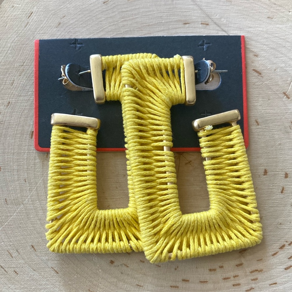 Yellow Woven Earrings
